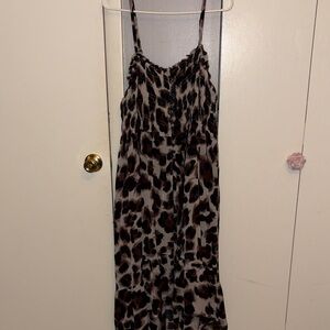 Leopard Print Spaghetti Strap cover up
